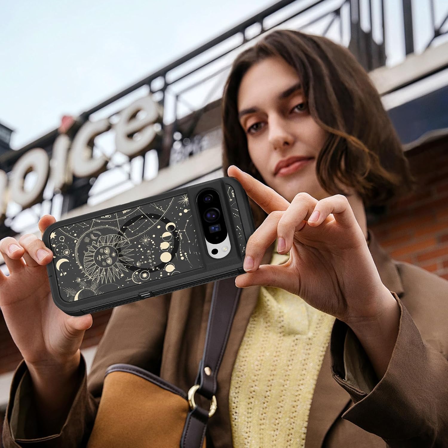 for Google Pixel 9 Case/Pixel 9 Pro Case - Compatible with MagSafe Women Girls Cute Magnetic Protective Cover Girly Sun Moon Unique Design Heavy Duty Shockproof for Pixel 9/9 Pro Phone Case